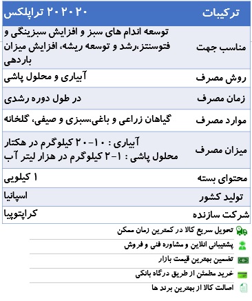 کود 202020 تراپلکس بسته بندی 1 کیلوگرمی(جدا شده از بسته اصلی)