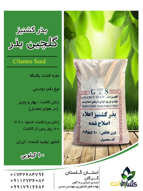 بذر گشنیز گلچین بذر