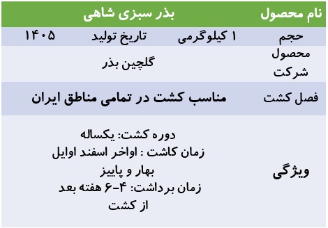 بذر شاهی و روش کاشت شاهی