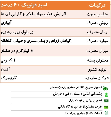 اسید فولویک 60 درصد 1 کیلویی