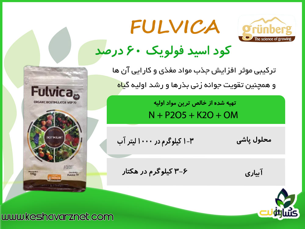 اسید فولویک 60 درصد 1 کیلویی